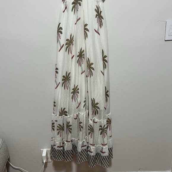 Roller Rabbit Morjim Palm Venezia Maxi Tassel Cream Dress Size Medium - Picture 5 of 11